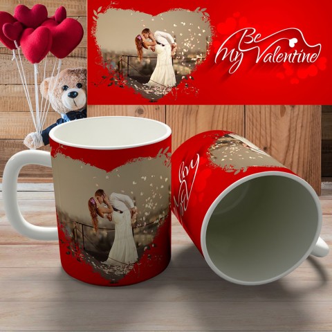 Кружка "Be my Valentine" с фото купить за 8.50
